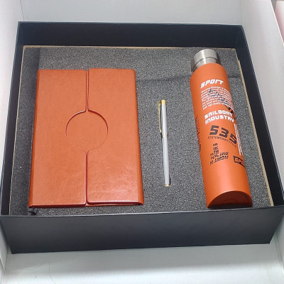Premium Vacuum Flask, Pen & Diary Gift Set