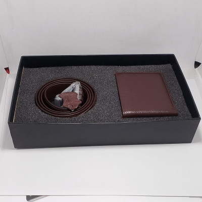 Luxury Leather Wallet & Belt Gift Set