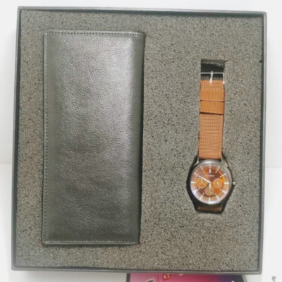 Long Wallet & Stylish Watch Gift Set